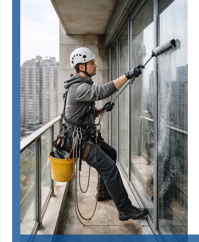 Профессиональная мойка балконного остекления в Павлове