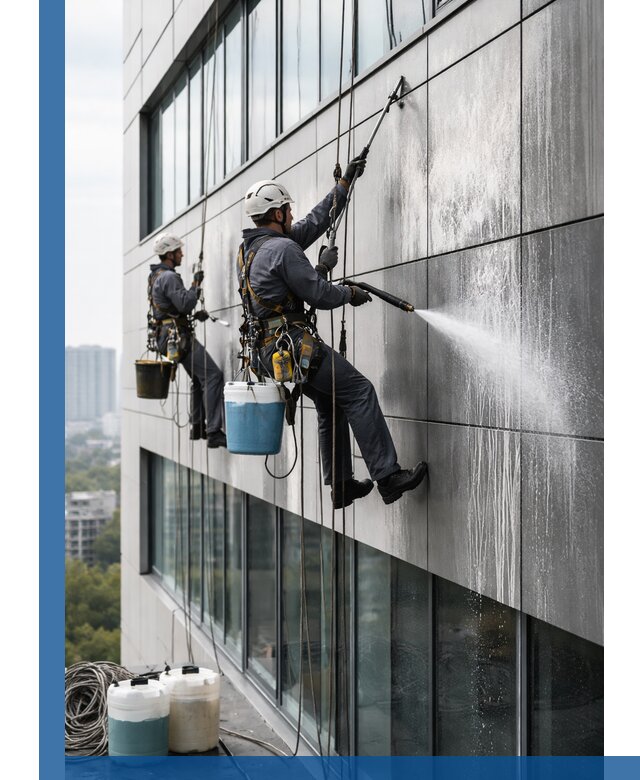 Профессиональная мойка вентилируемых фасадов в Павлове