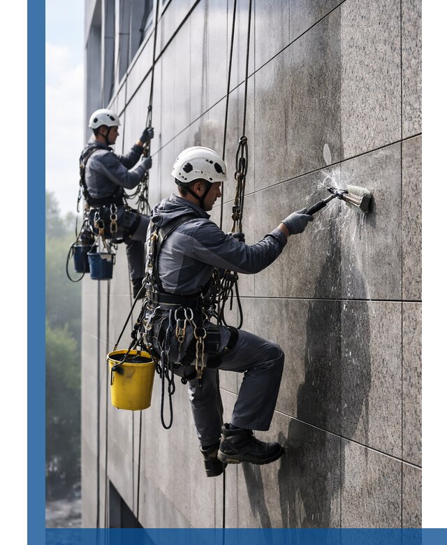 Профессиональная мойка фасада из керамогранита в Павлове