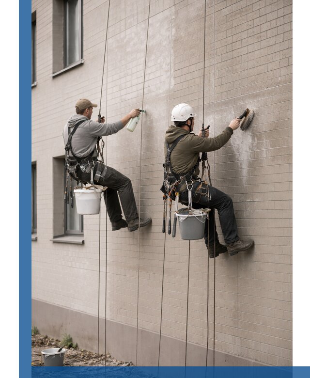 Удаление высолов с фасада зданий в Павлове без повреждений и следов