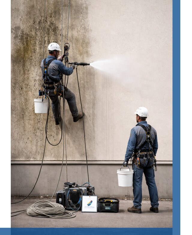 Очистка фасада от плесени в Павлове от 304 р. | ВЫСОТНИК-Пвв