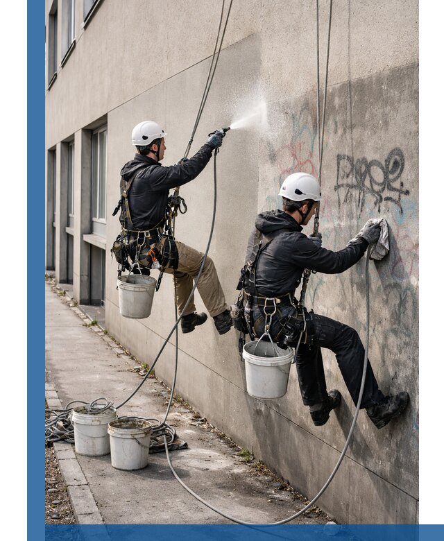 Антиграффити покрытие фасада с защитой от надписей в Павлове