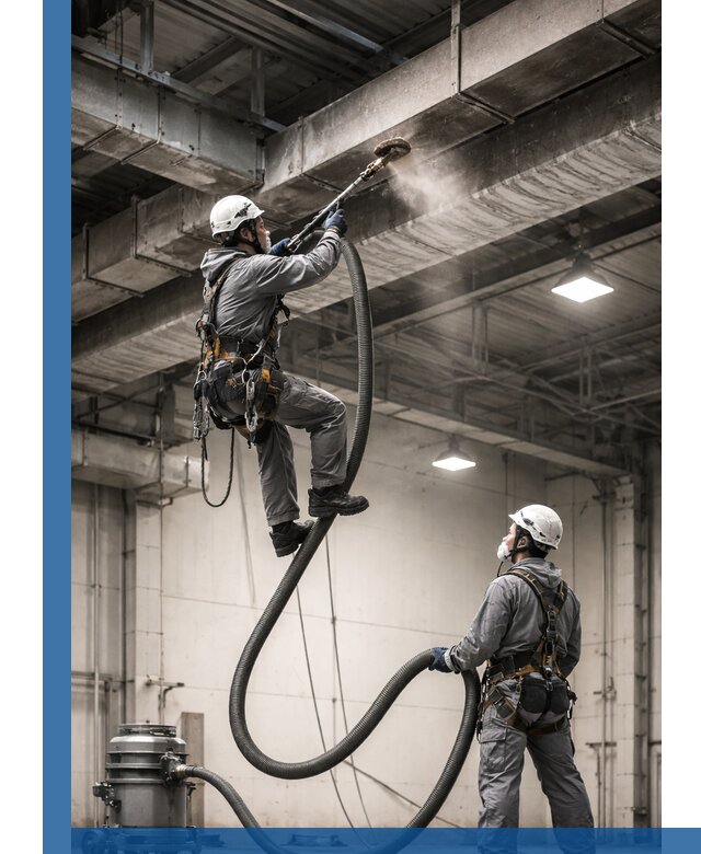 Обеспыливание потолочных конструкций в Павлове промышленным альпинизмом