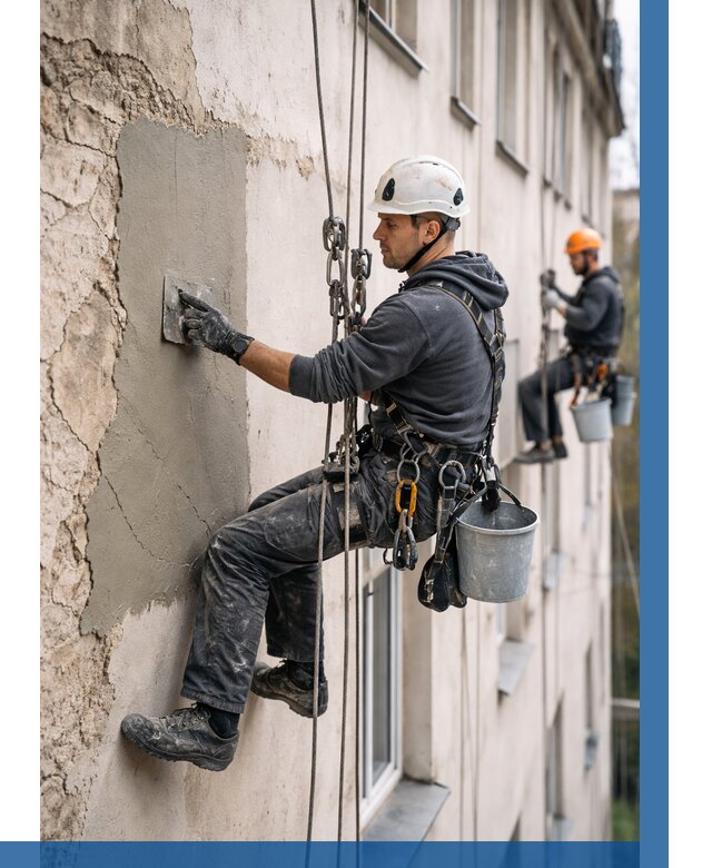 Восстановление штукатурки фасада в Павлове от 1216 р. | ВЫСОТНИК-Пвв