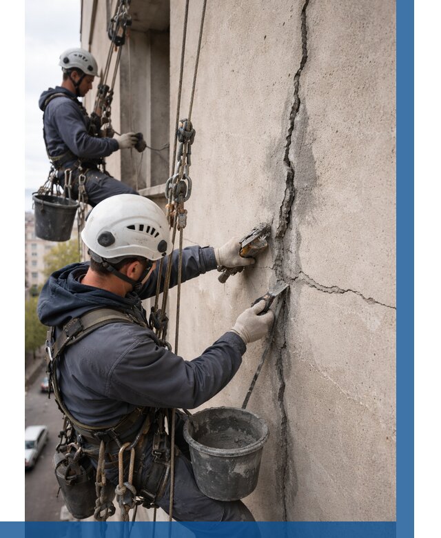 Заделка трещин на фасаде в Павлове от 912 р. | ВЫСОТНИК-Пвв