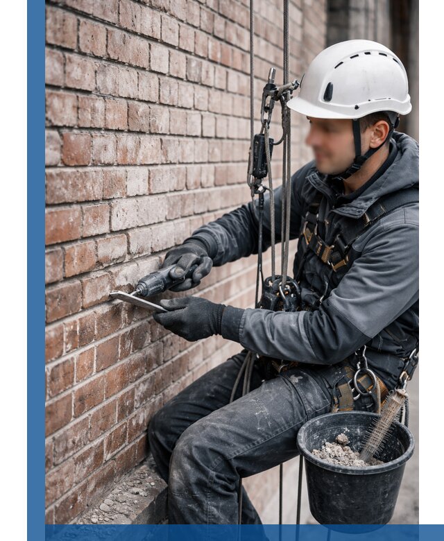 Расшивка кирпичных швов фасадов и стен, ремонт в Павлове