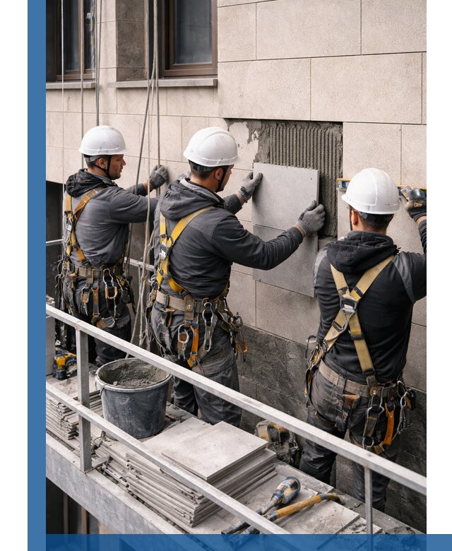 Ремонт облицовки фасада плиткой в Павлове с гарантией