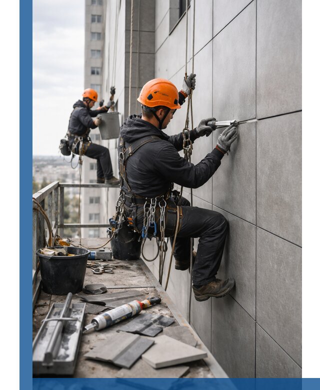 Профессиональный ремонт фасада из керамогранита в Павлове