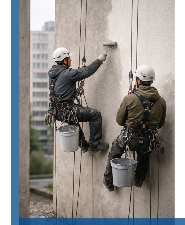 Покраска фасадов высотными альпинистами в Павлове с гарантией