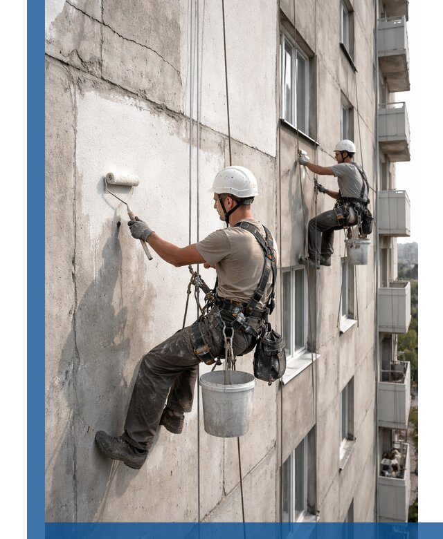 Покраска бетонного фасада в Павлове для жилых и промышленных объектов