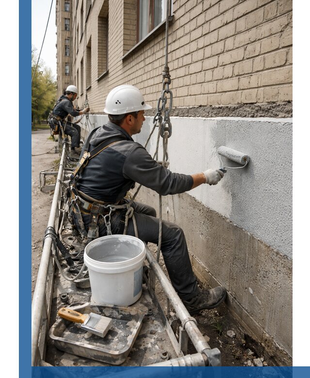Окраска цоколя здания в Павлове профессионально и надежно