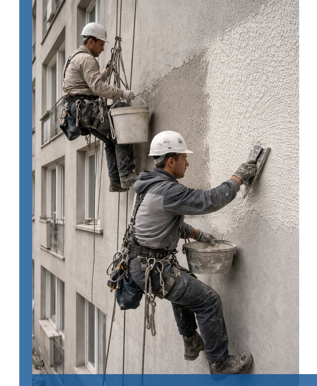 Нанесение декоративной штукатурки короед на фасад в Павлове