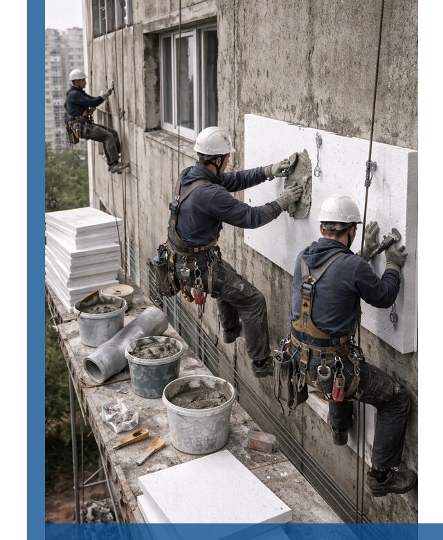 Утепление фасада пенополистиролом в Павлове под ключ