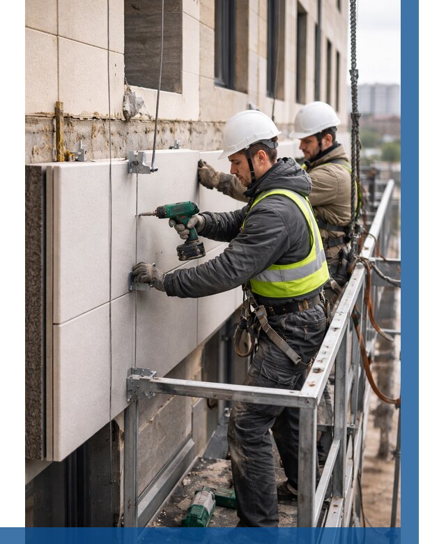 Монтаж фасадных термопанелей в Павлове от 1521 р. | ВЫСОТНИК-Пвв