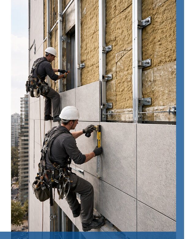 Монтаж вентилируемого фасада в Павлове от 3548 р. | ВЫСОТНИК-Пвв