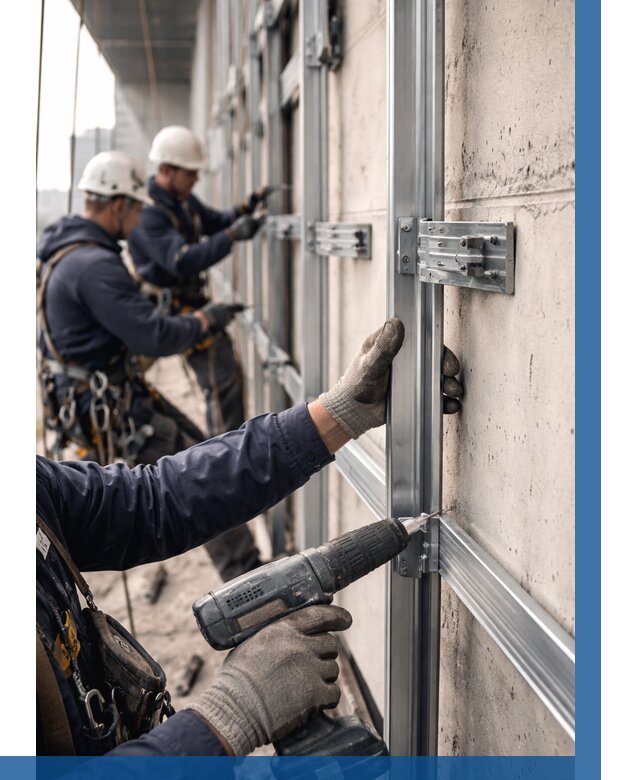 Монтаж подсистемы вентфасада в Павлове от 862 р. | ВЫСОТНИК-Пвв