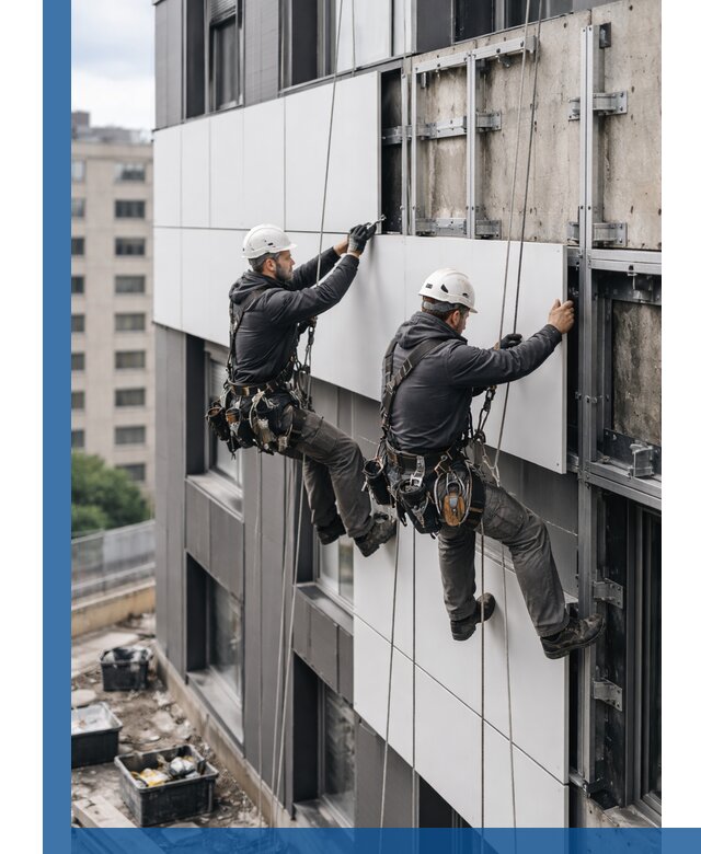 Монтаж композитных панелей фасада в Павлове под ключ