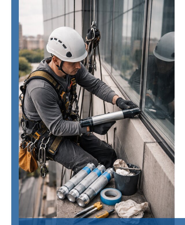 Герметизация стыков витража в Павлове для герметичных фасадов