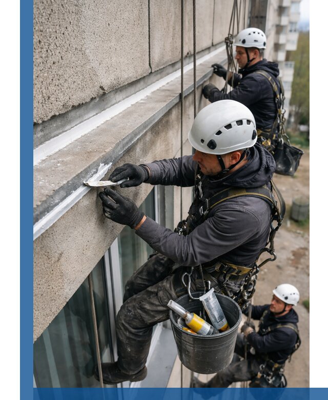 Герметизация примыкания балкона в Павлове под ключ с гарантией