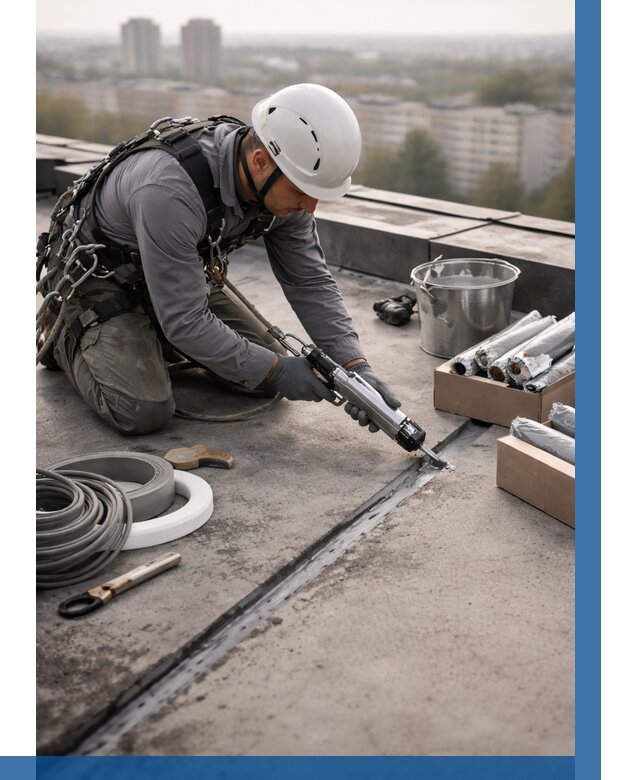 Герметизация швов кровли в Павлове от 456 р./м2 | ВЫСОТНИК-Пвв