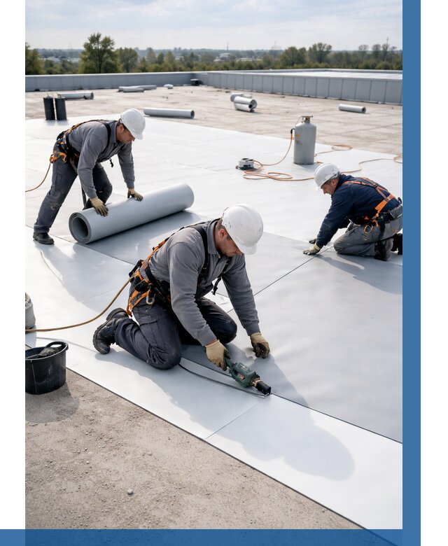 Монтаж мембранной кровли под ключ в Павлове от 1216 р. | ВЫСОТНИК-Пвв