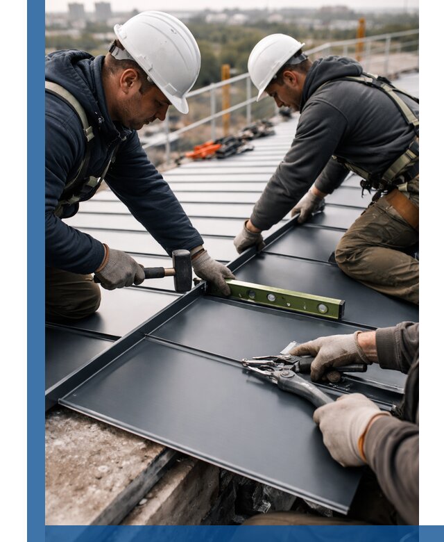 Монтаж фальцевой кровли в Павлове для промышленных зданий