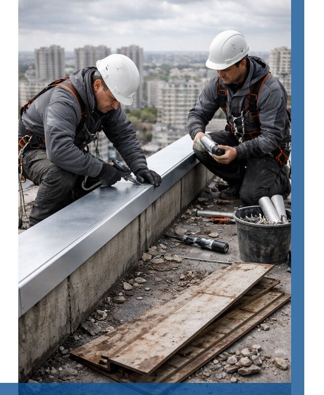 Замена парапетных крышек под ключ в Павлове от 1216 р. | ВЫСОТНИК-Пвв