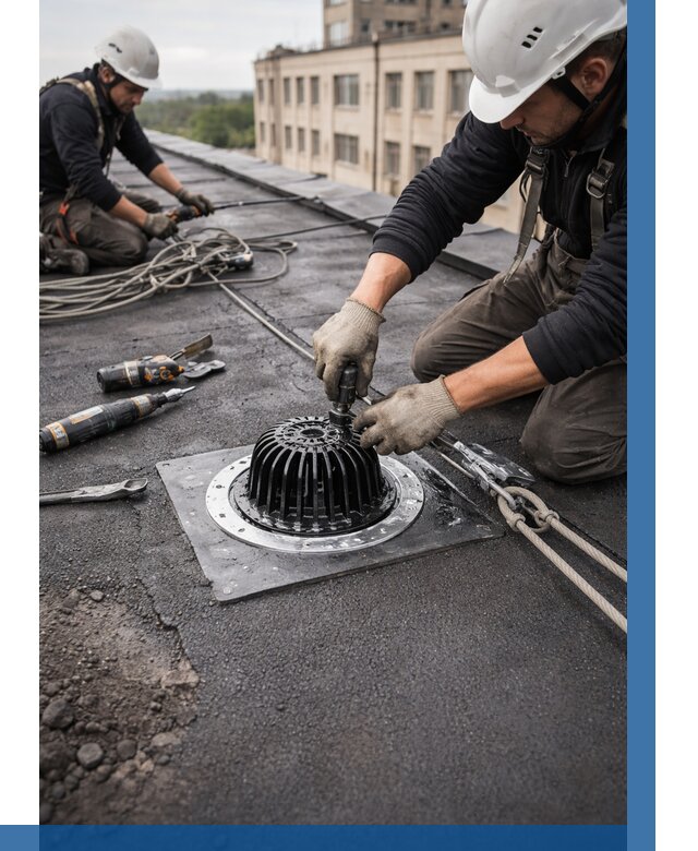 Установка водосточных воронок в Павлове цена от 3548 р. | ВЫСОТНИК-Пвв