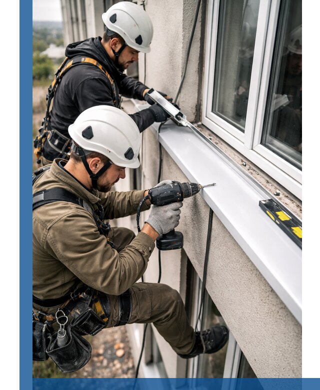 Профессиональный монтаж оконных отливов и отведения воды в Павлове