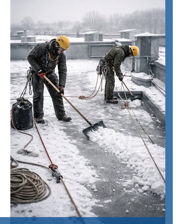 Очистка крыши от снега в Павлове от 7603 р. | ВЫСОТНИК-Пвв