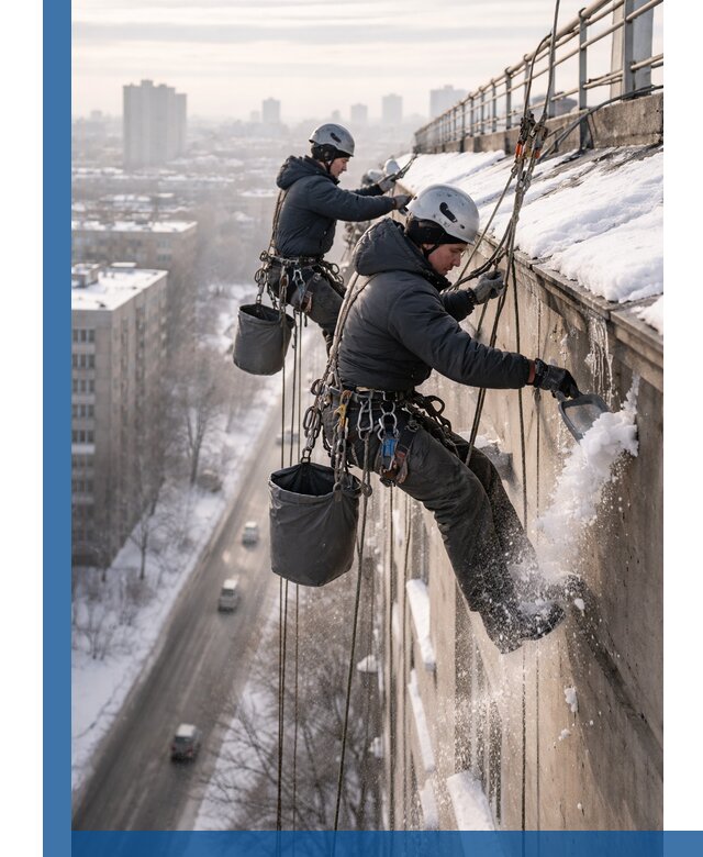 Очистка карнизов от снега в Павлове профессионально и безопасно