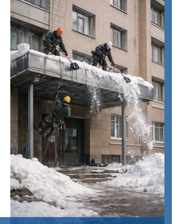 Очистка козырьков от снега в Павлове от 3548 р. | ВЫСОТНИК-Пвв