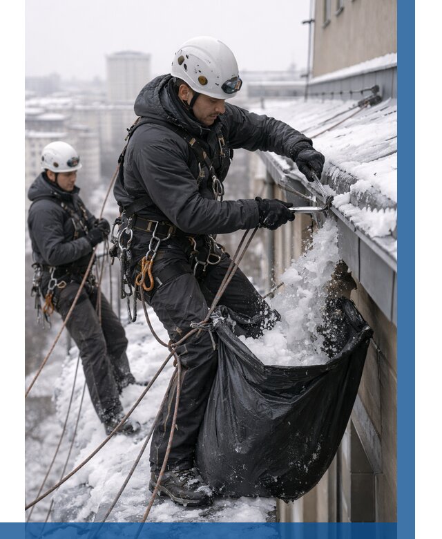 Аварийная очистка крыши в Павлове под ключ от 304 р. | ВЫСОТНИК-Пвв