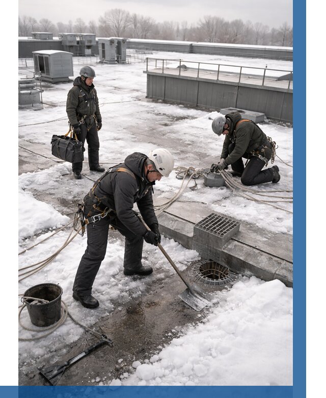 Абонентское обслуживание кровли зимой в Павлове от 8110 р. | ВЫСОТНИК-Пвв