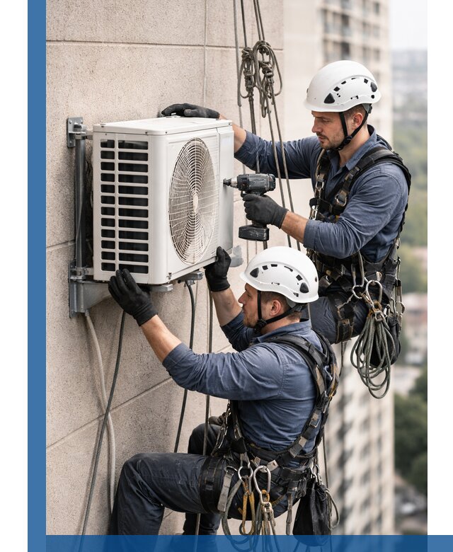 Монтаж внешнего блока кондиционера в Павлове установка и крепление