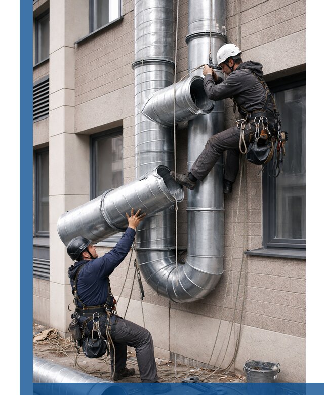 Монтаж фасадных воздуховодов в Павлове с герметизацией и крепежом