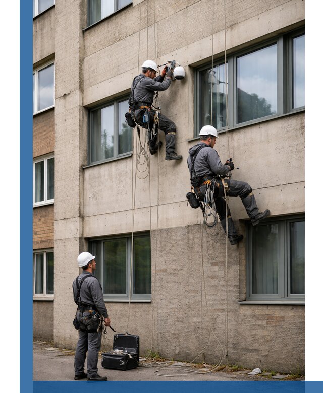 Монтаж фасадных камер видеонаблюдения в Павлове под ключ