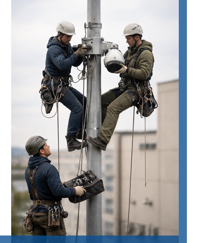 Установка видеокамер на мачте в Павлове от 8616 р. | ВЫСОТНИК-Пвв