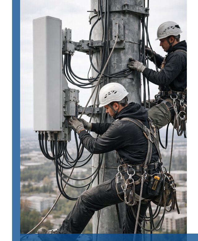 Монтаж оборудования связи на мачте в Павлове с пусконаладкой