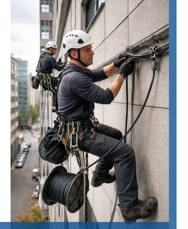 Прокладка кабеля по фасаду в Павлове от 355 р. | ВЫСОТНИК-Пвв