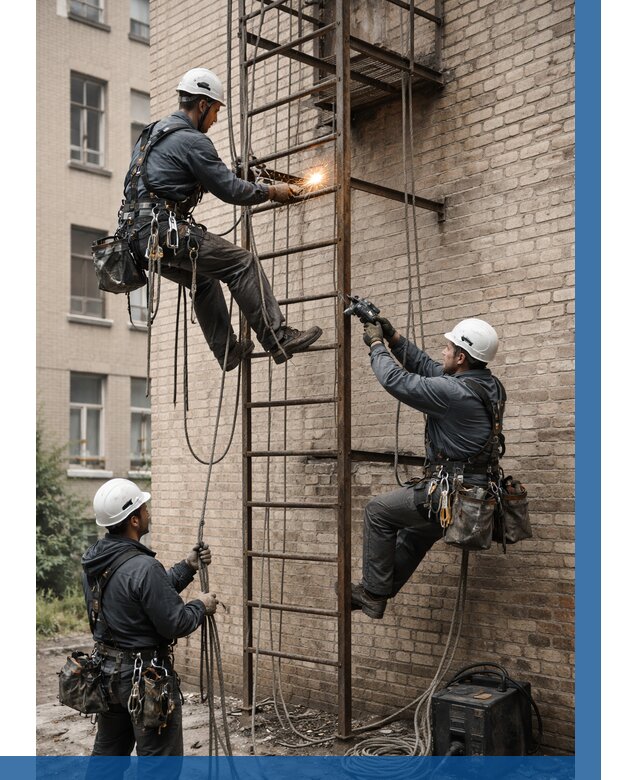 Ремонт пожарной лестницы в Павлове от 7603 р. | ВЫСОТНИК-Пвв