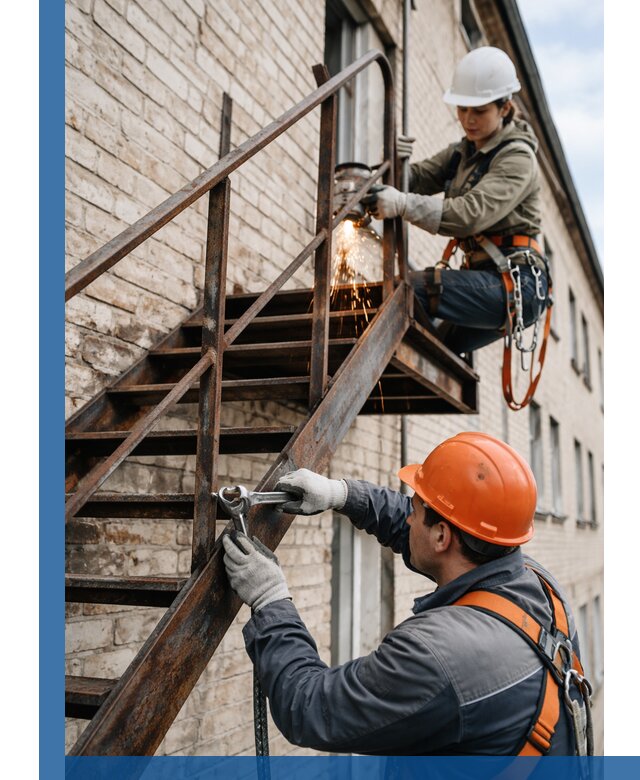 Ремонт и восстановление пожарных лестниц с выездом в Павлове