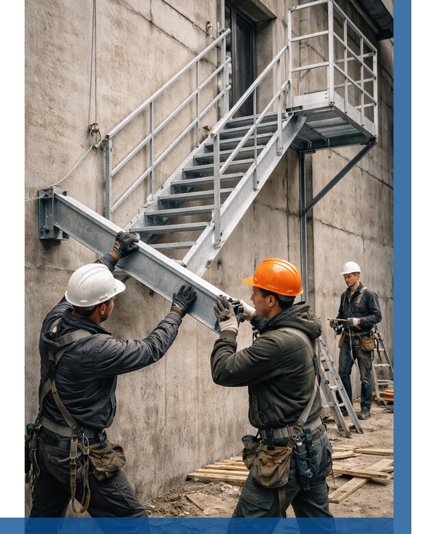 Монтаж металлических лестниц в Павлове от 15206 р. | ВЫСОТНИК-Пвв