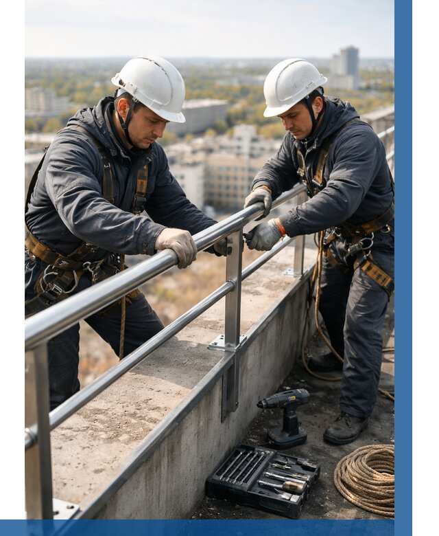 Монтаж перил на высоте в Павлове от 2534 р. | ВЫСОТНИК-Пвв