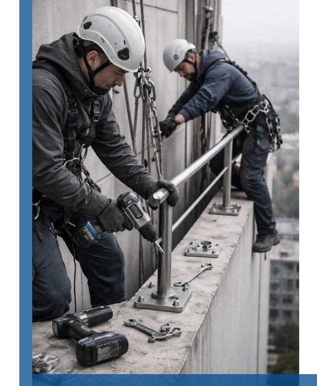 Монтаж перил на высоте в Павлове для жилых и промобъектов