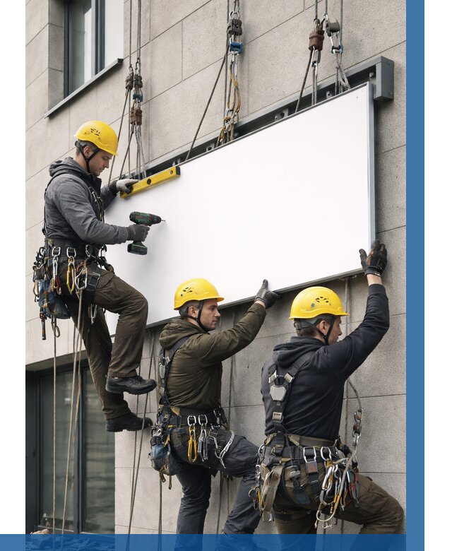 Монтаж рекламной вывески в Павлове от 8110 р. | ВЫСОТНИК-Пвв