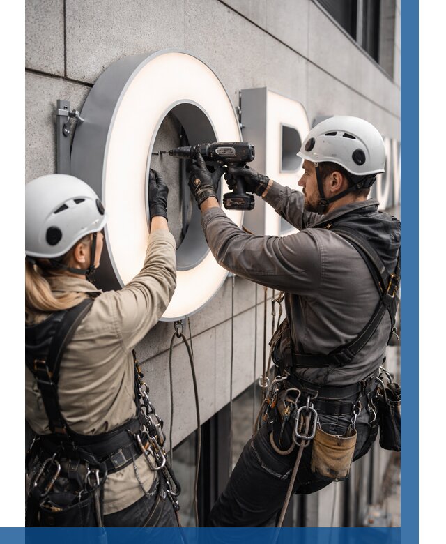 Монтаж световых букв в Павлове от 3041 р. под ключ ВЫСОТНИК-Пвв