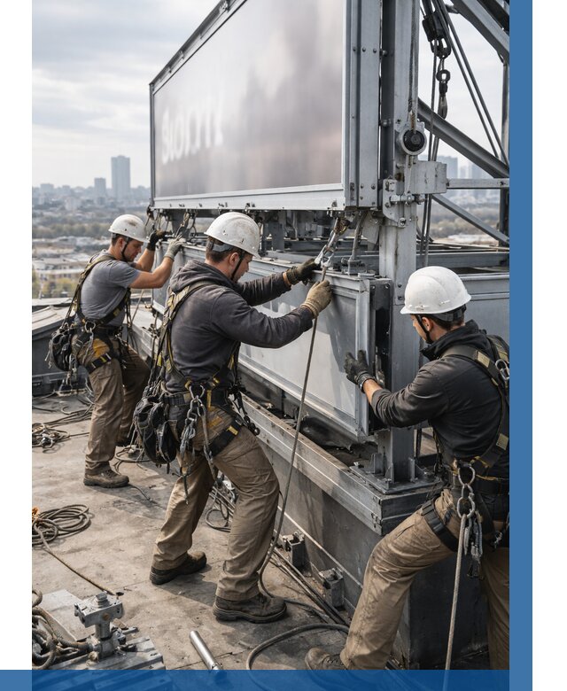 Монтаж крышной рекламной конструкции в Павлове от 60822 р.|ВЫСОТНИК-Пвв