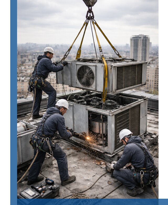 Демонтаж крышной установки в Павлове любой сложности