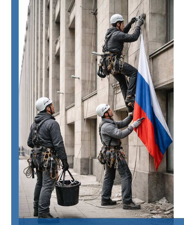 Профессиональная установка флагов на фасаде в Павлове